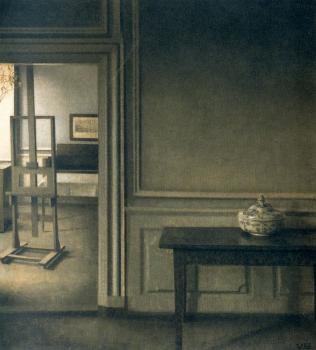 威爾漢姆 哈莫脩依 Interior with Easel and Punch Bowl 威爾漢姆 哈莫脩依 Interior with Easel and Punch Bowl